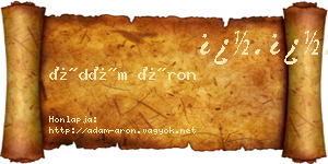 Ádám Áron névjegykártya