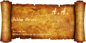 Ádám Áron névjegykártya